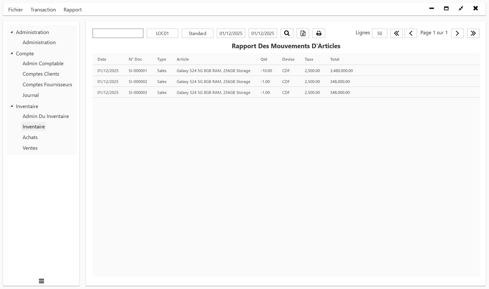 Profit Ease Pro Capture d'écran 16 - ProfitEasePro ERP - DRC Invoice Normalization