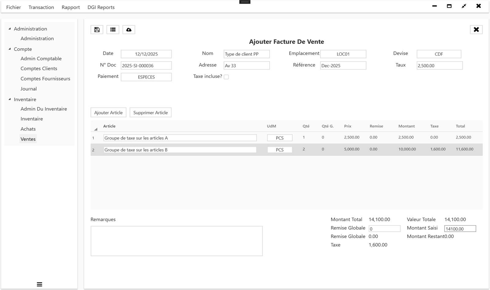 Profit Ease Pro Capture d'écran 7 - ProfitEasePro ERP - DRC Invoice Normalization