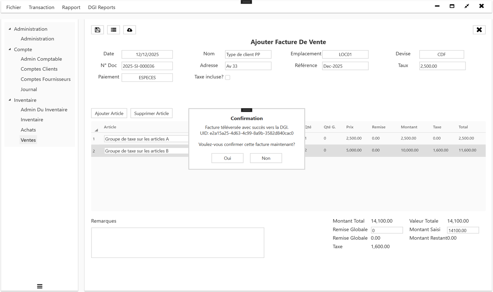 Profit Ease Pro Capture d'écran 8 - ProfitEasePro ERP - DRC Invoice Normalization
